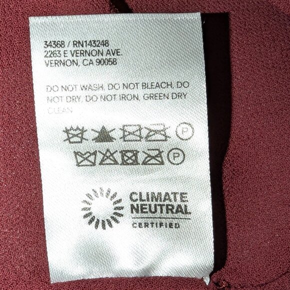 Reformation | Burgundy Brandi Smocked Long Sleeve Mini Dress | Size Small - Picture 15 of 15